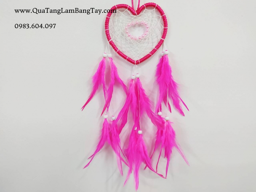 dreamcatcher trái tim hồng đậm